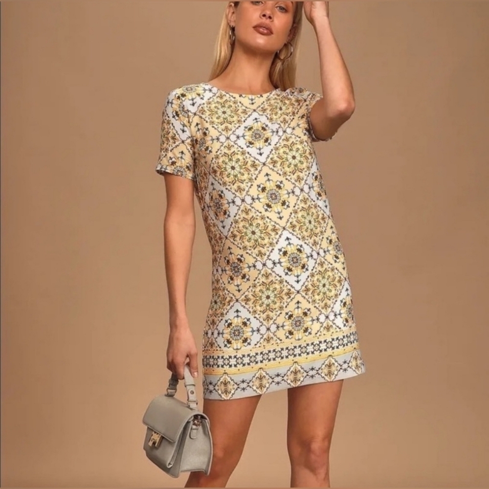 Lulu's Dandy Lion Mini Shift Dress Size M